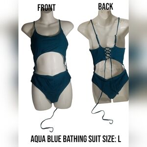 Teal Cutout One-Piece Swimsuit
